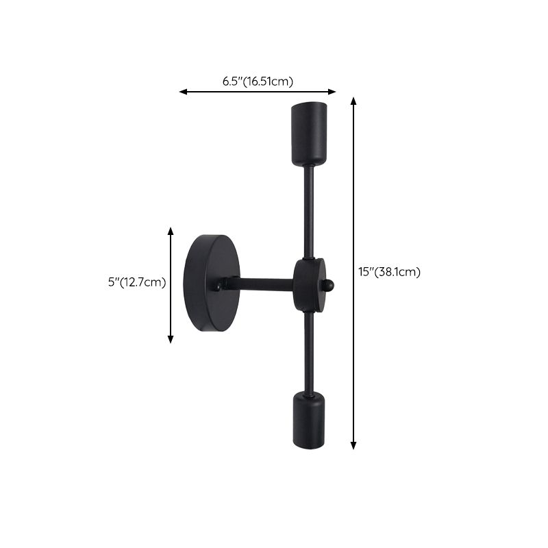 Black Modern Metal Wall Sconce Cylinder Shape Vanity Lamp for Bathroom