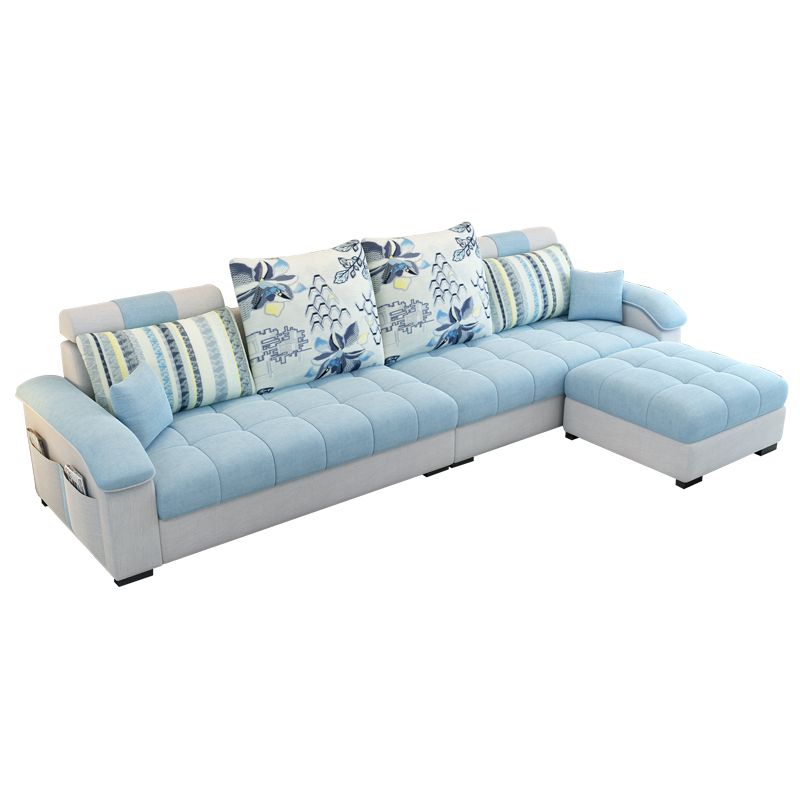 Loose Back Sofa & Chaise Nordic Linen Pillow Top Sofa - 31.5" H