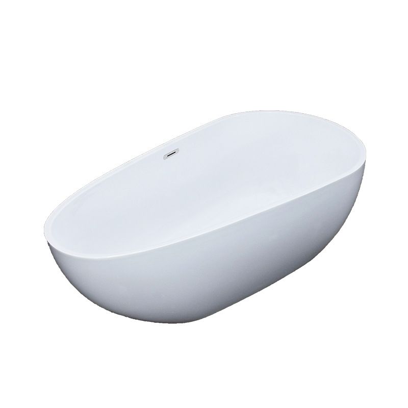 Modern Soaking Bathtub Oval with Drain Acrylic Freestanding Bath Tub