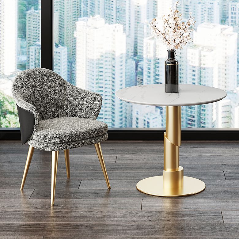 Modern Style Round Dining Table Sintered Stone Table with Tulip Base