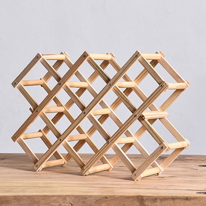 Tabletop Modern Wine Rack Solid Wood Wine Bottle Rack for Living Room