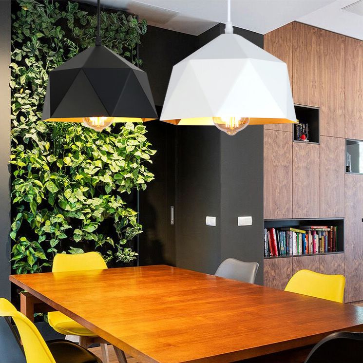 1 Lampada a ciondolo a diamante chiaro Nordic Minimalist Minimalist Metal Dining Room Hanging Lampada