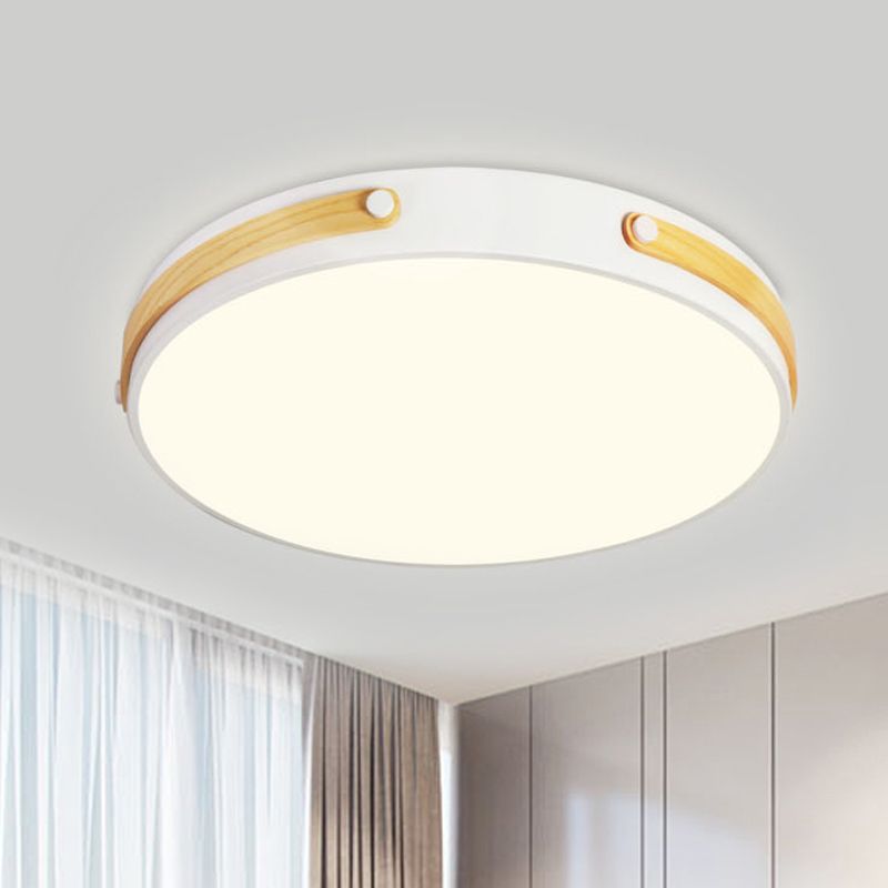 Cirkelvormige spoeling Modernistische acrylbruin/lichtbruin/roodbruine LED dicht bij plafondlamp in warm/wit licht, 16 "/21,5" breed