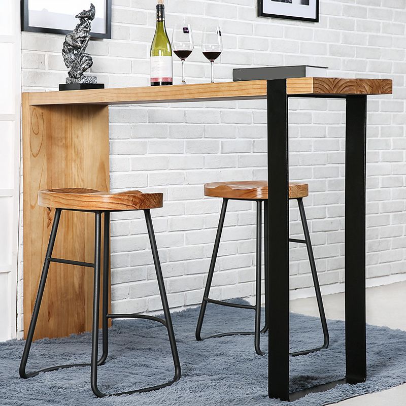 Solid Wood Modern Pub Table Set for Home Metal 1/3 Piece Bar Set