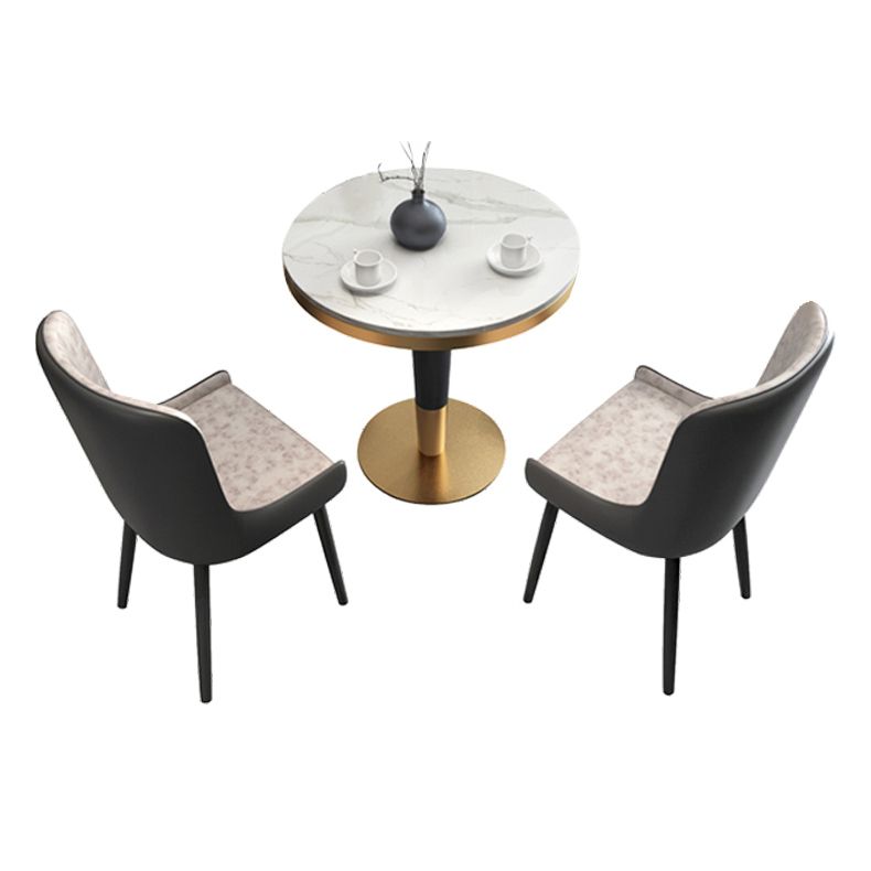 1/2/3/4/5 Pcs Metal Modern Dining Set with Round Dining Table Dinette Set