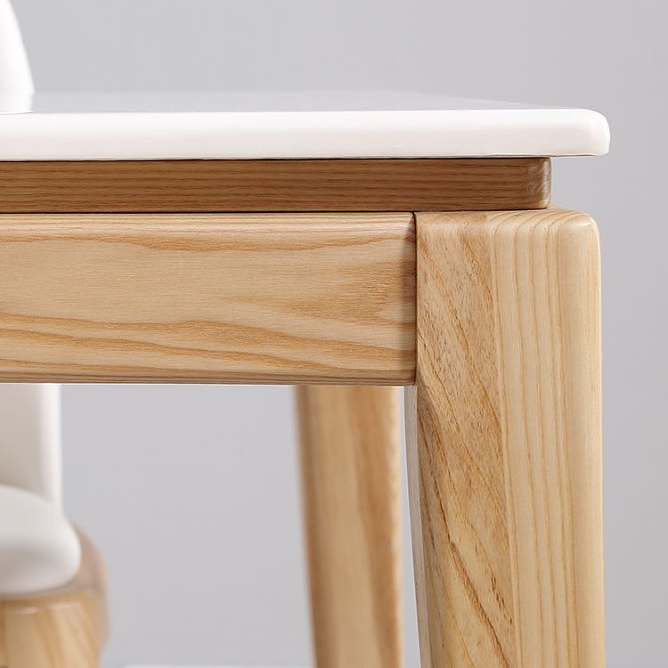 Table à manger rectangulaire du milieu du siècle, table en marbre avec base à 4 pieds pour la maison