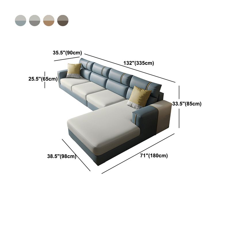 Contemporary L-Shape Sectional with Chaise and Recessed Arms