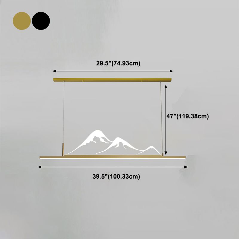 Luces colgantes de forma lineal Metal Contemporáne de metal de 2 accesorios de iluminación colgante de 2 luces