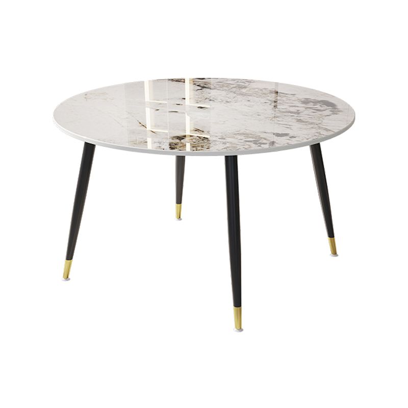 1/4/7 Pcs Metal Modern Dining Room Set with Round Table and Metal Base Dining Set