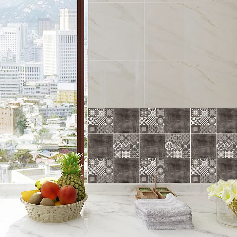 Adhesive Mosaic Tile Wallpaper Panels 20 Pcs Retro Style Wall Covering for Kitchen