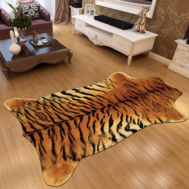 Irregular Shape Animal Skin Rug Multi-Color Nordic Area Rug Polyster Non-Slip Machine Washable Carpet for Living Room