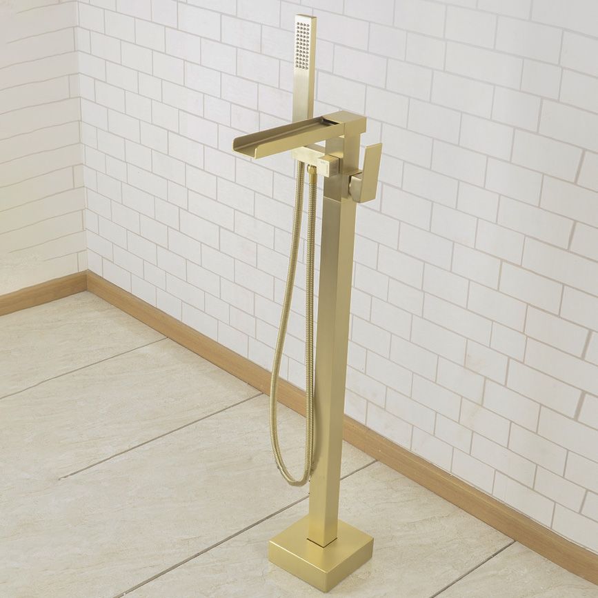 Modern Freestanding Tub Filler Trim Copper Floor Mounted Freestanding Bathtub Faucet