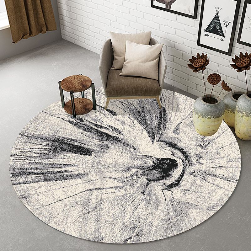 Modernist Abstract Rug Multicolor Polyester Rug Non-Slip Backing Washable Pet Friendly Carpet for Home