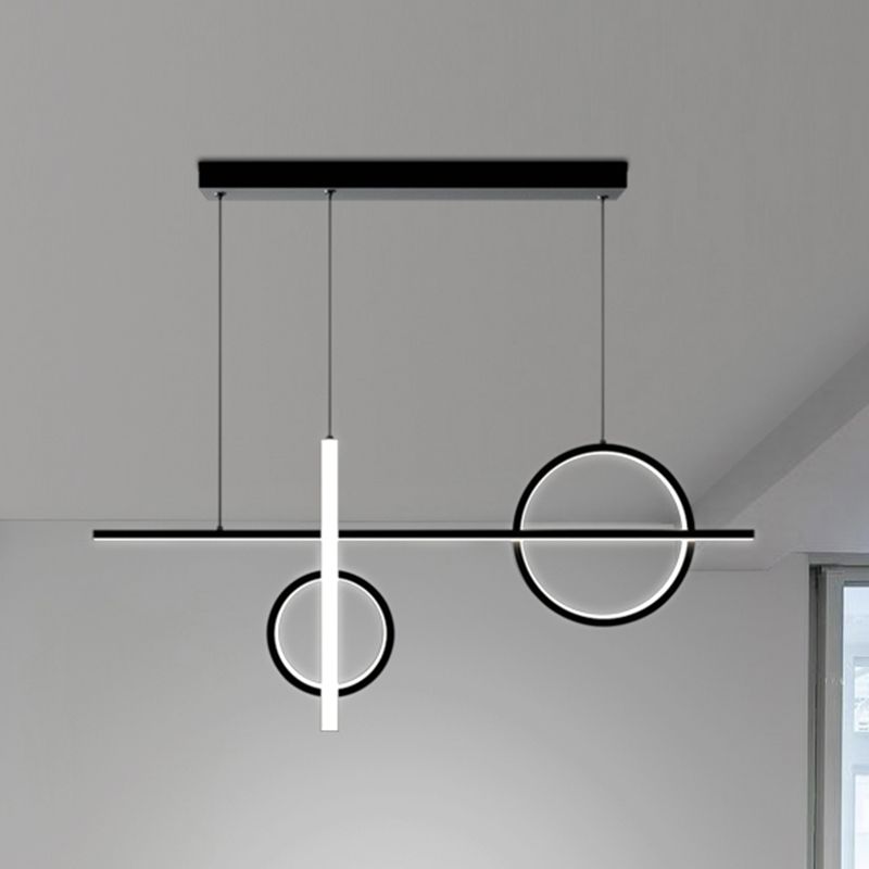 23.5"/31.5" W Acrylic Bike Pendant Lighting Nordic LED Island Lamp Fixture with Rectangle Canopy in Black/Gold