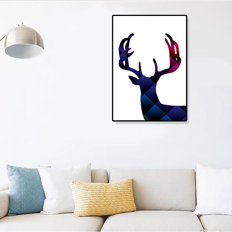 Childrens Art Illustration Animal Canvas Soft Color Bedroom Wall Art Decor, Textured