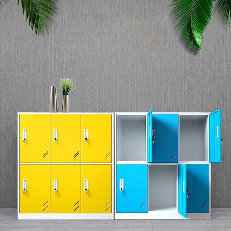 Matte Finish Steel Storage Cabinet with Hinged Doors Contemporary Non-Hanging Armoire