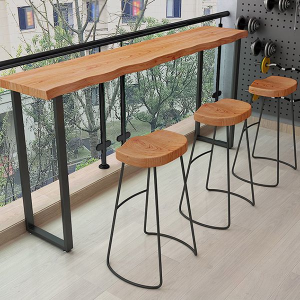 Contemporary Bar Table Set 1/2/4 Pieces Solid Wood Pub Table Set for Indoor