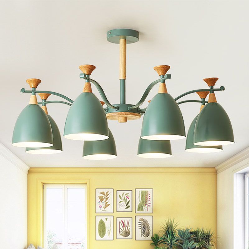 Luces colgantes de metal colgante de lámpara de cono de cono de macarrón