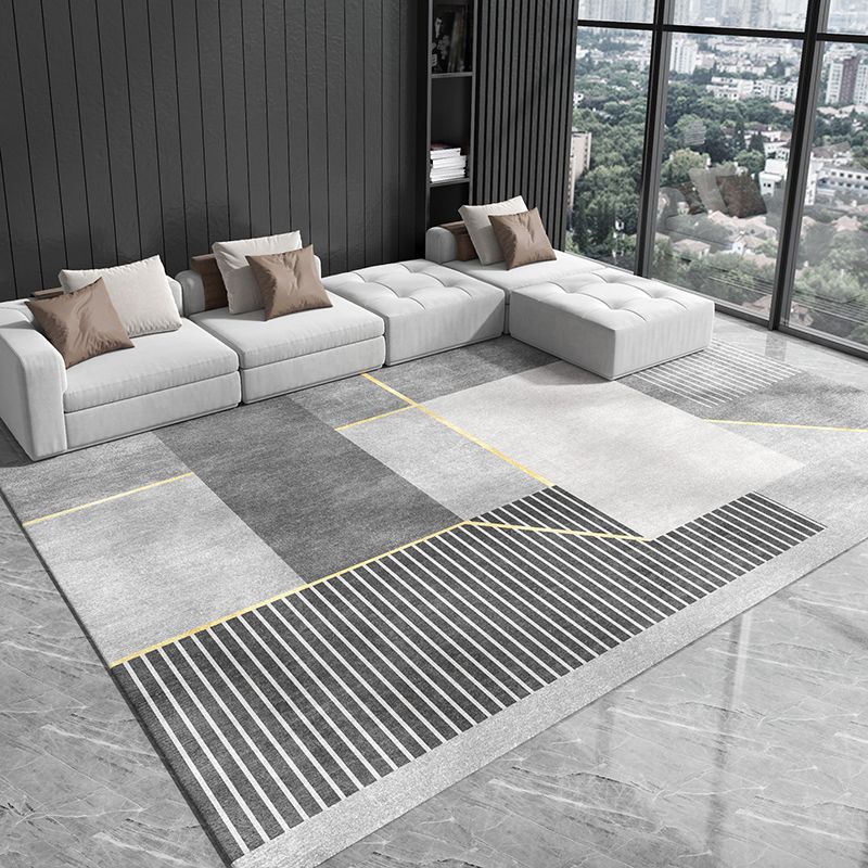 Casual huizen Decoratie Tapijt Grijze geometrie Print tapijt polyester Polyester Niet-slip achtergrondgebied Tapijt