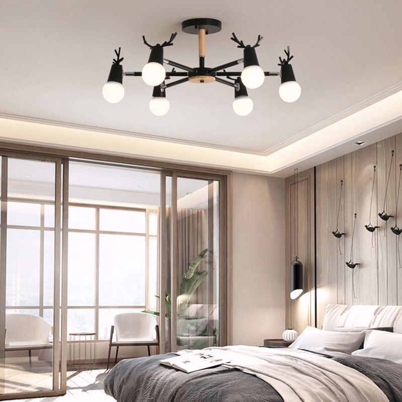 Luces de lámpara de araña de forma de asta de la lámpara de araña de madera moderna