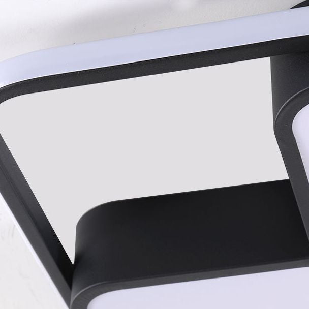 Quadrilateral Shape Flush Ceiling Light Fixture Modern Minimalist Style Acrylic Flush Light