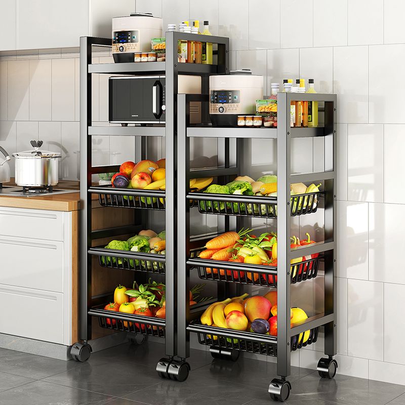 Metal Modern Prep Table Open Storage Home Dining with Basket Prep Table