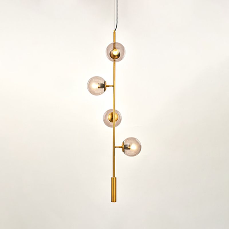 Modern Style Hanging Island Light Glass Ball Hanging Lighting Fixture for Dining Room