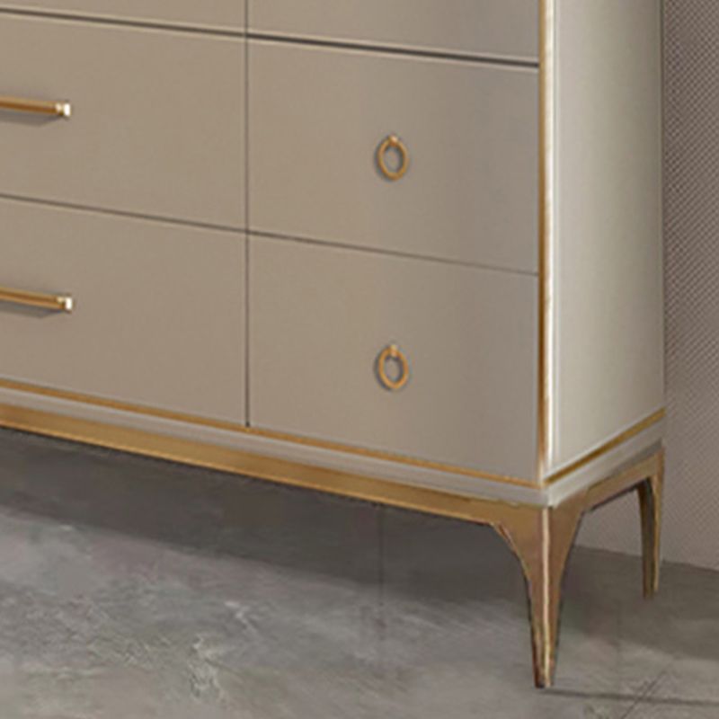 Classic Glam Horizontal Double Dresser Wood Storage Chest Dresser for Bedroom