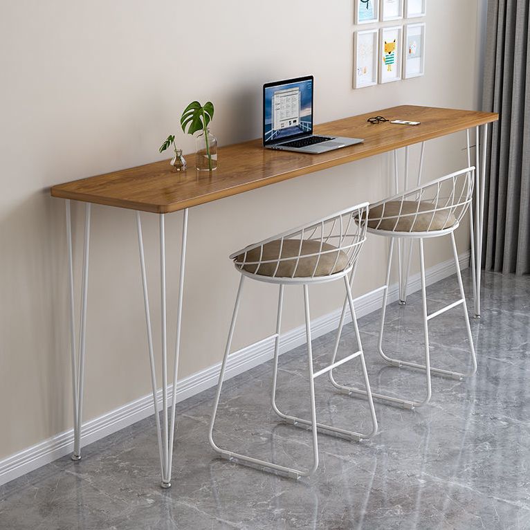 Industrial Style Rectangle Wood Top Counter Table 42-inch Height Bar Table