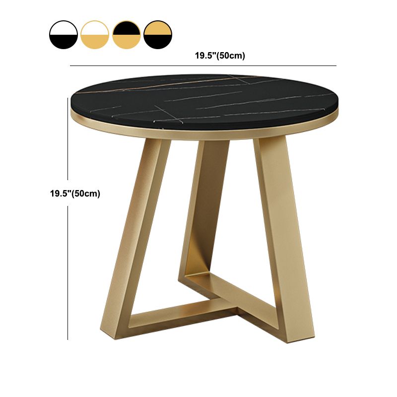 Glam Rectangle Stone Top Coffee Table with Iron Cross Legs Coffee Table