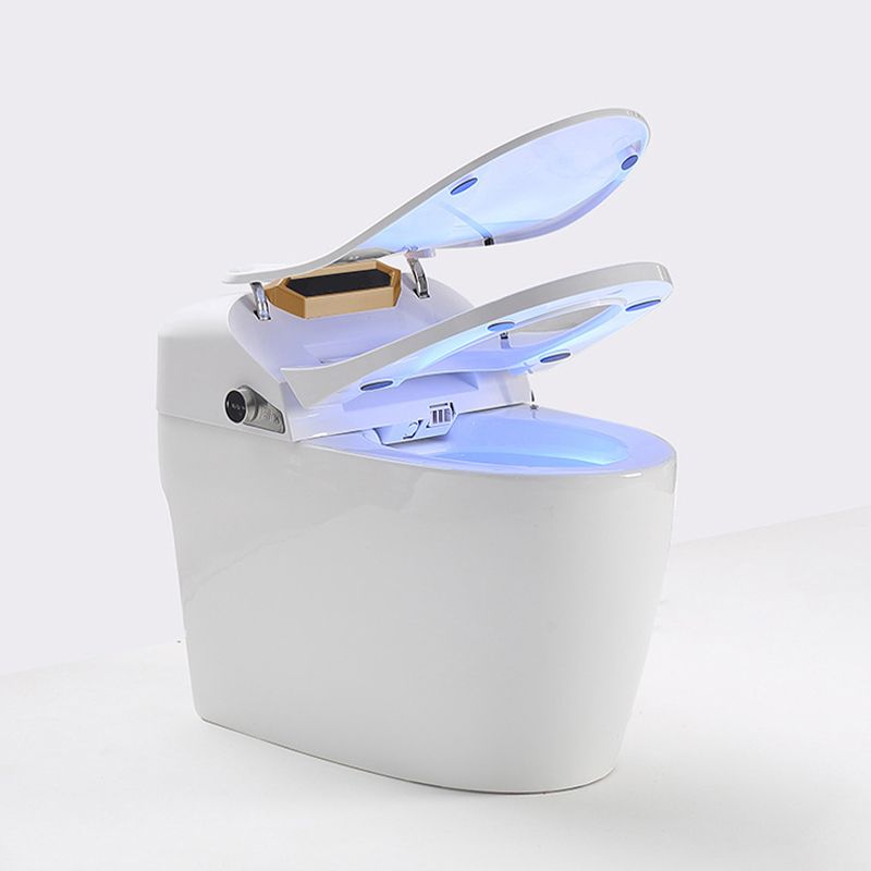 Modern Round-Front One Piece Toilet White Heated Seat Toilet with Seat