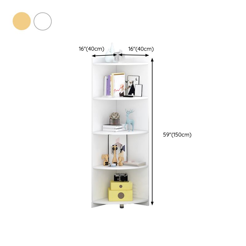 Modern Engineered Wood Bookshelf Corner Book Shelf for Living Room