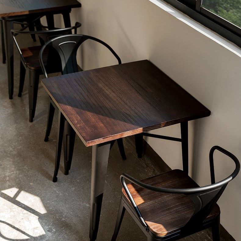 Industrial Solid Wood Furniture 1/4/5 Pcs Standard Height Dining Room Table Set