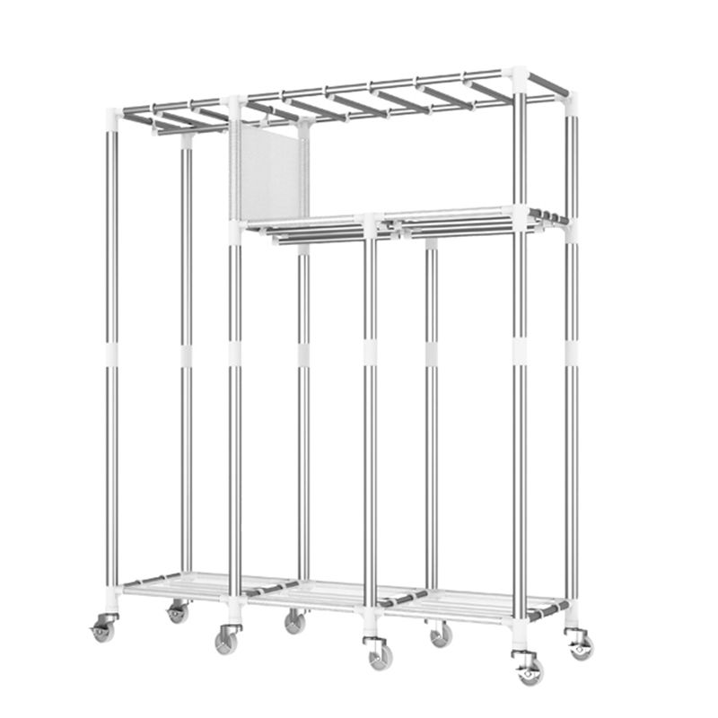 Steel Wardrobe Closet with Garment Rod Modern Wardrobe Armoire