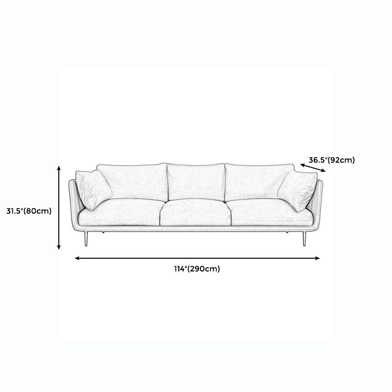 Modernisme Standaard Sofa 3/4-zitplaatsen Tuxedo Arm Sofa voor woonkamer
