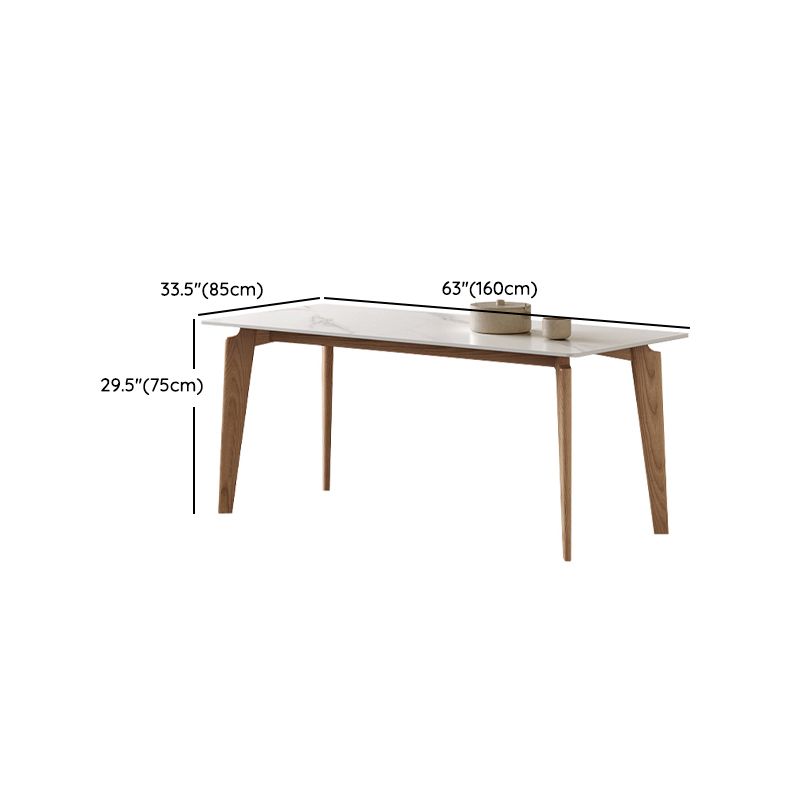 Modern Dining Room Set 1/2/3/4 Pieces Rectangle Sintered Stone Table and Armless Chairs