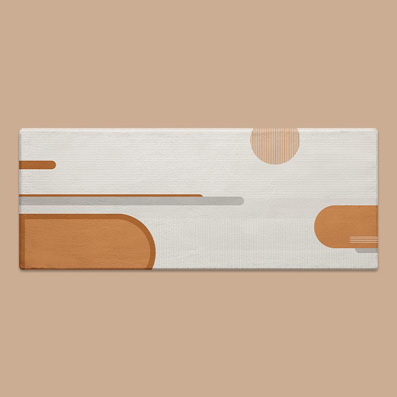 Orange Color Piece Rug Polyester Nordic Area Rug Stain Resistant Rug for Bedroom