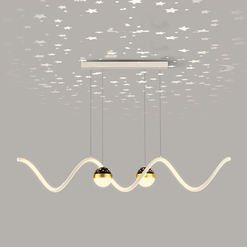 Linear Shape Island Lighting Ideas Modern Style Metal 3 Light Island Pendants