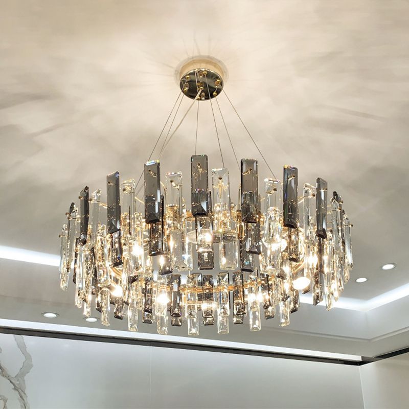 Luce soffitto a sospensione tamburo modernista modernista fumio grigio cristallo soggiorno lampada lampada