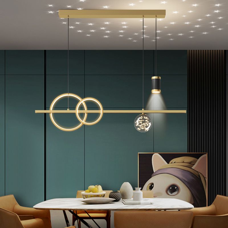 Simple Dining Chandelier Light Modern Style Metal Pendant Lamp Fixture for Dining Room