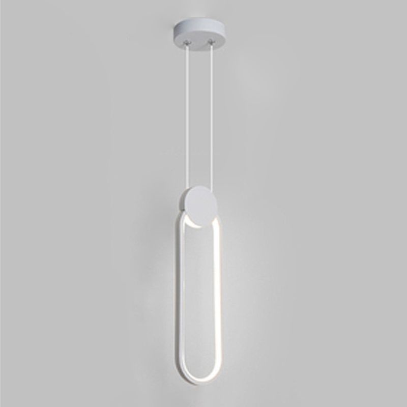 Contemporary One-Light White Metal Pendant Lighting for Dinning Room Cafe