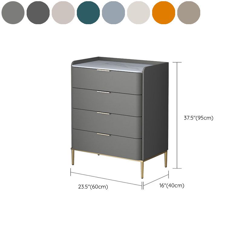 Glam 16"Wide Vertical Storage Chest Stone Bedroom Chest with Drawers