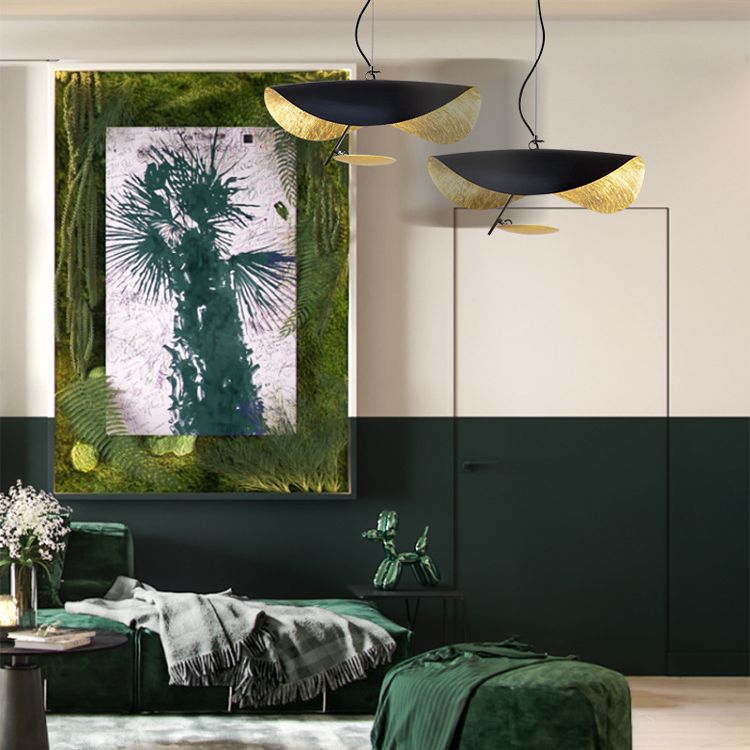 Post-modern Style Metal LED Hanging Light Lotus Leaf Shaped Minimalism Lighting Pendant for Living Room