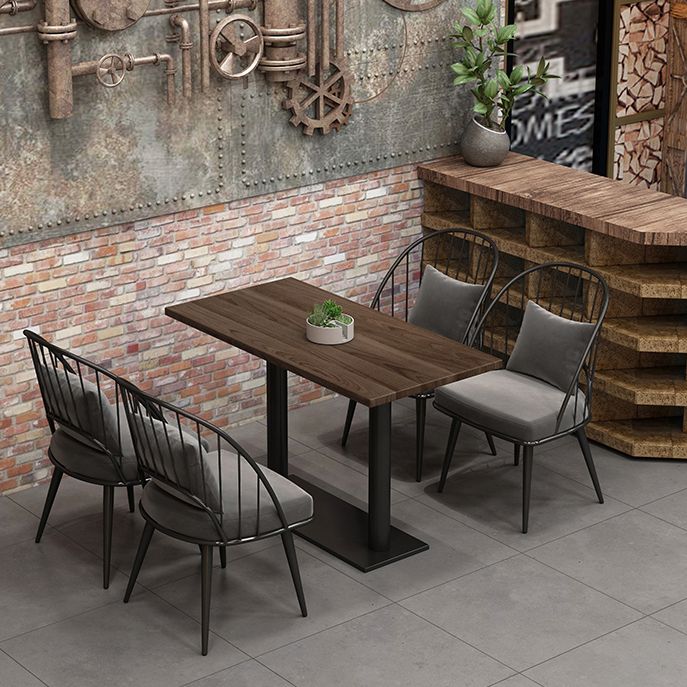 Industrial Style Solid Wood Top Dining Room Set with Rectangle Shape Dining Table Furniture