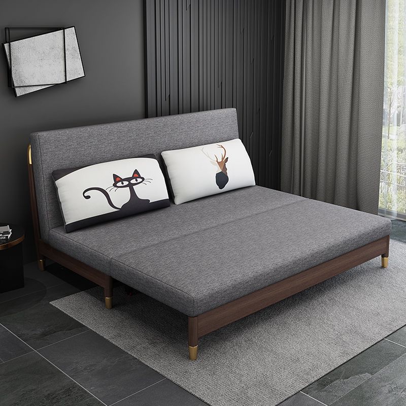 Modern Slipcovered Sofa Bed Solid Wood Upholstered Sofa Bed with Box