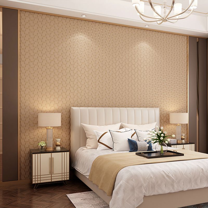 Wall Covering Geometric Dark Color Contemporary Flock Textured Wallpaper, 31' L x 20.5" W