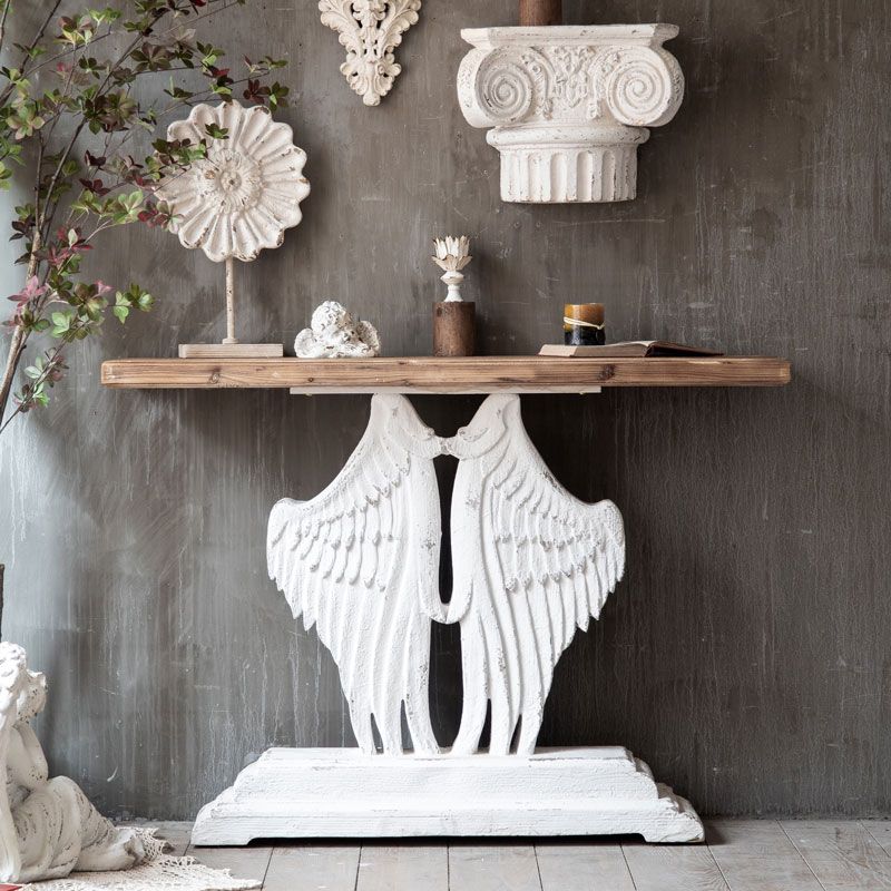 French Country Solid Wood Console Table Distressed Accent Table