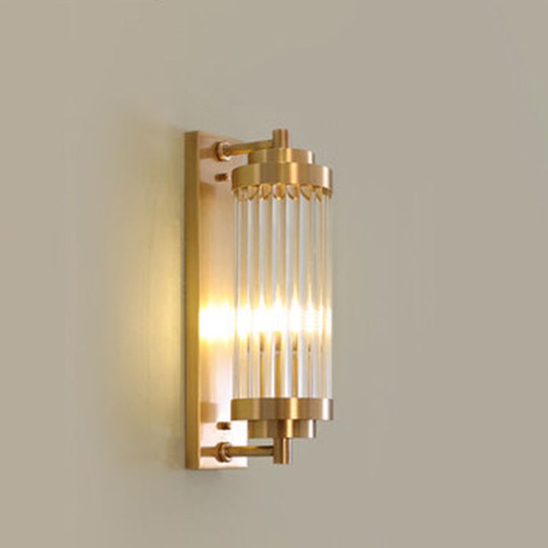 Contemporary Tubular Wall Mounted Lights Glass Flush Mount Wall Sconce for Living Room