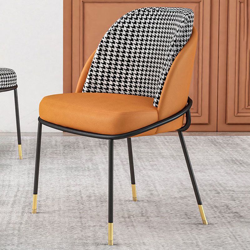 Upholstered Side Chair Scandinavian Design Armless Solid Back Chair for Home