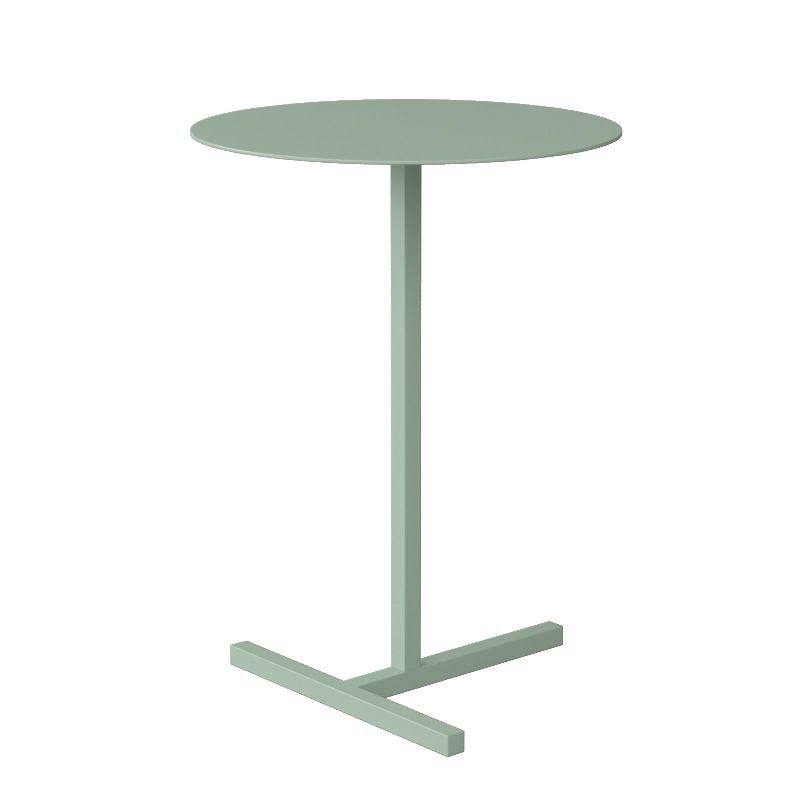 Mid-Century Round Metal End Table Dia 15.75" Pedestal Side Table